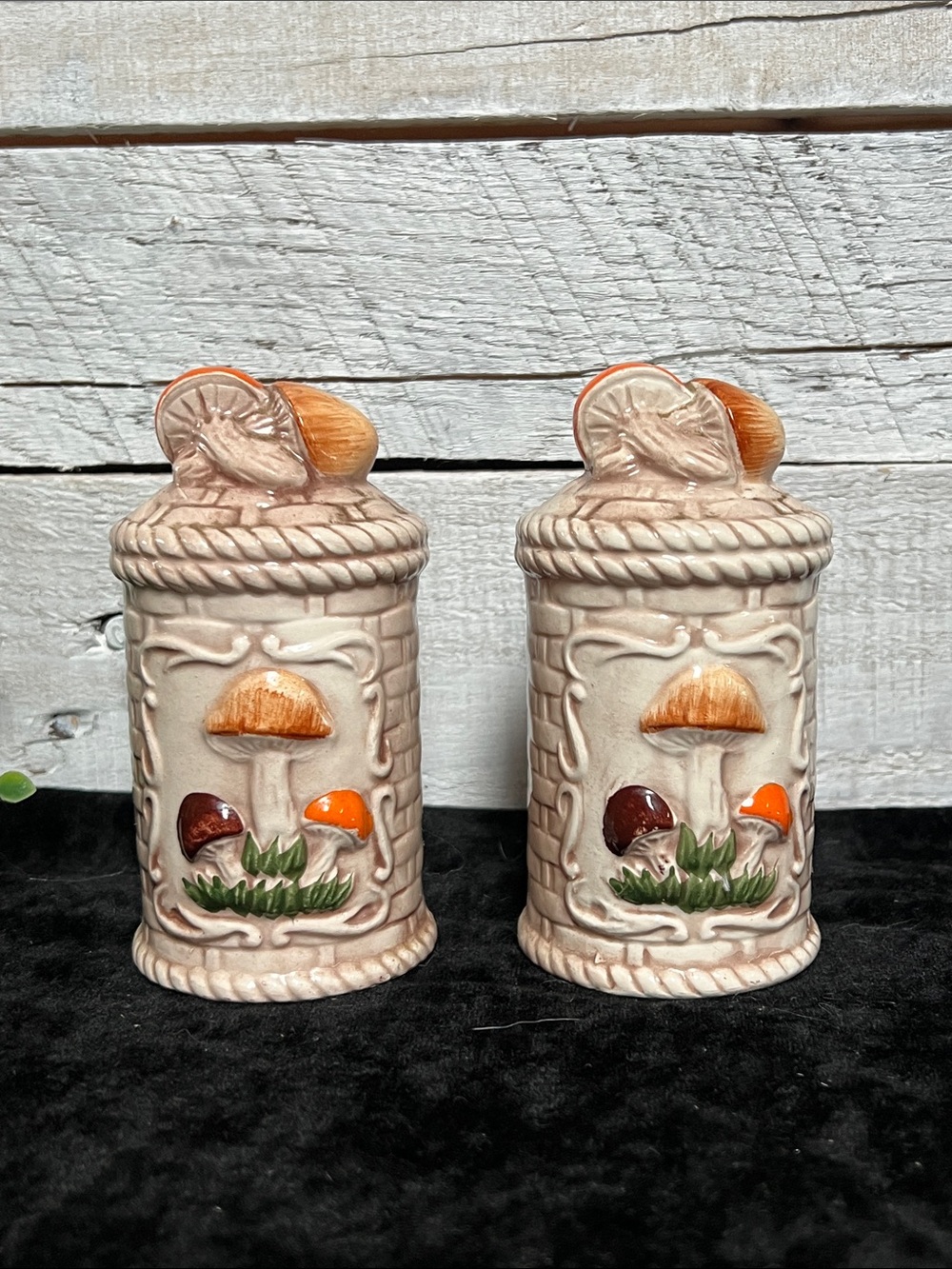 Vintage Mushroom Salt and Pepper Shaker Set